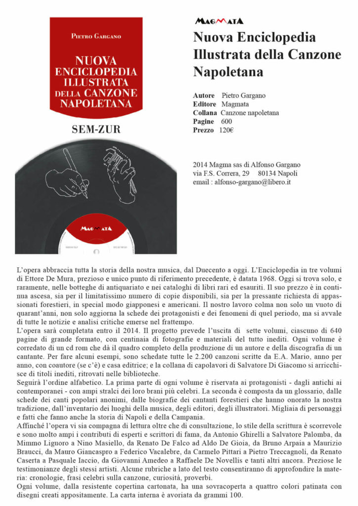 Nuova Enciclopedia Illustrata della canzone Napoletana - Edizioni Magmata